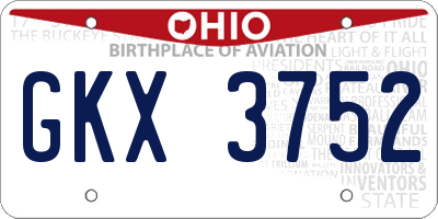 OH license plate GKX3752