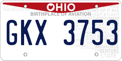 OH license plate GKX3753