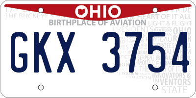 OH license plate GKX3754