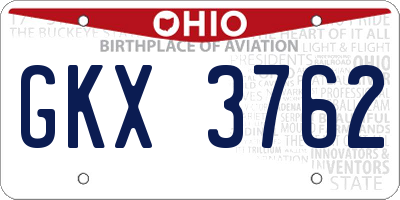 OH license plate GKX3762