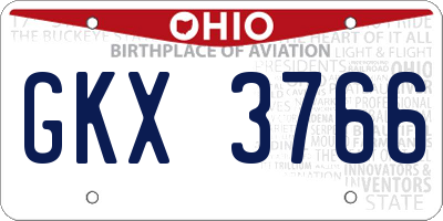 OH license plate GKX3766