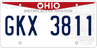 OH license plate GKX3811