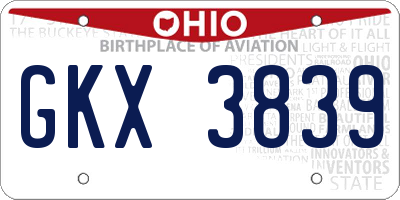 OH license plate GKX3839