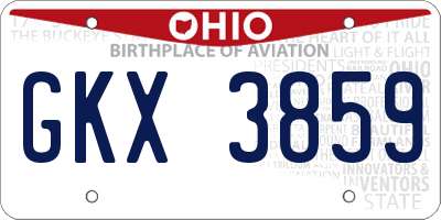 OH license plate GKX3859