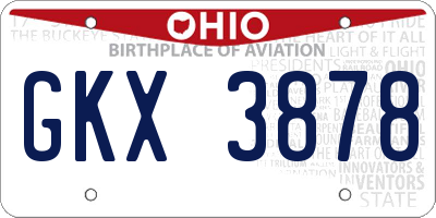 OH license plate GKX3878