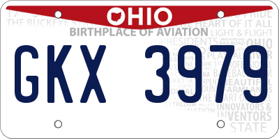OH license plate GKX3979