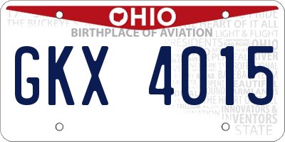 OH license plate GKX4015