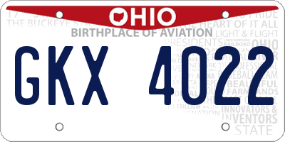 OH license plate GKX4022