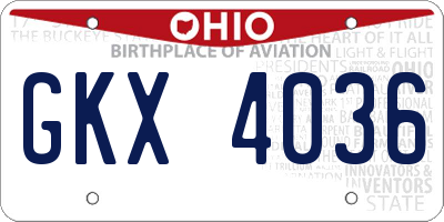 OH license plate GKX4036