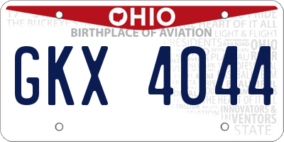 OH license plate GKX4044