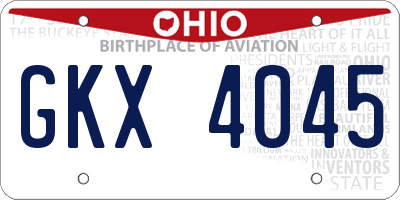 OH license plate GKX4045