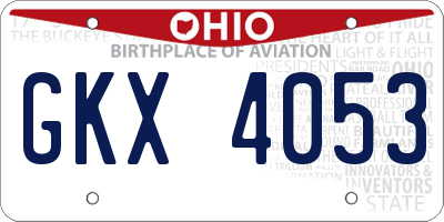 OH license plate GKX4053
