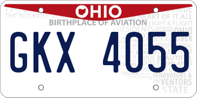 OH license plate GKX4055