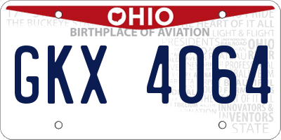 OH license plate GKX4064