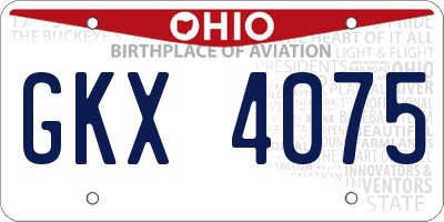 OH license plate GKX4075