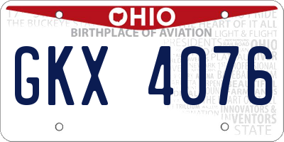 OH license plate GKX4076