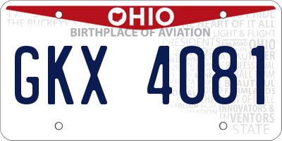OH license plate GKX4081