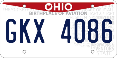 OH license plate GKX4086