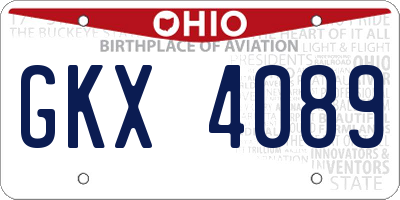 OH license plate GKX4089
