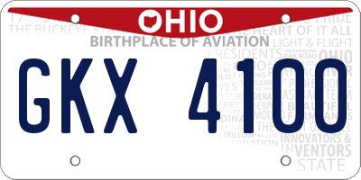 OH license plate GKX4100