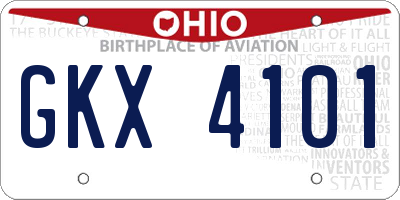 OH license plate GKX4101
