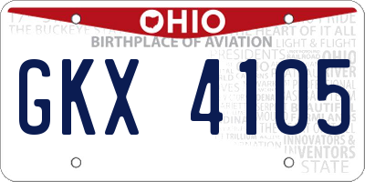 OH license plate GKX4105