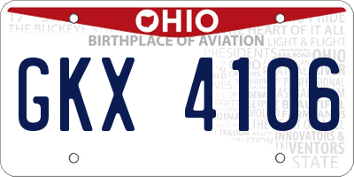 OH license plate GKX4106
