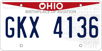 OH license plate GKX4136