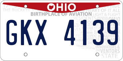 OH license plate GKX4139