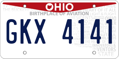 OH license plate GKX4141