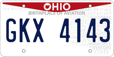 OH license plate GKX4143