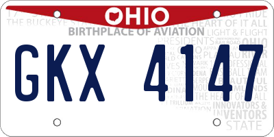 OH license plate GKX4147