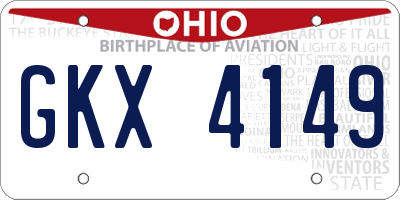 OH license plate GKX4149