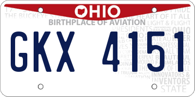 OH license plate GKX4151