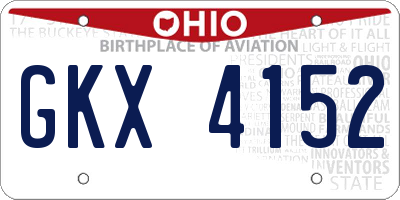 OH license plate GKX4152
