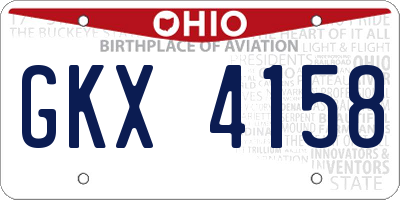OH license plate GKX4158