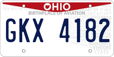 OH license plate GKX4182
