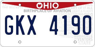 OH license plate GKX4190