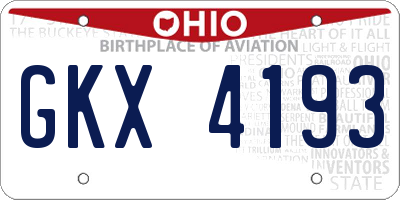 OH license plate GKX4193