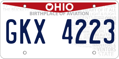 OH license plate GKX4223