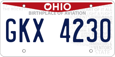 OH license plate GKX4230