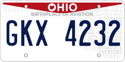 OH license plate GKX4232