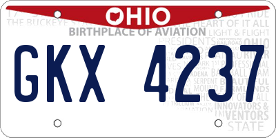 OH license plate GKX4237