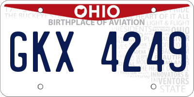 OH license plate GKX4249