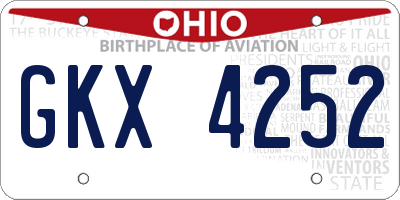 OH license plate GKX4252