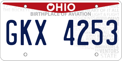 OH license plate GKX4253