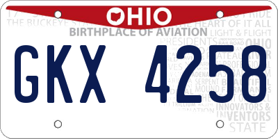 OH license plate GKX4258