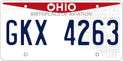OH license plate GKX4263