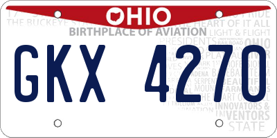 OH license plate GKX4270