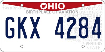 OH license plate GKX4284